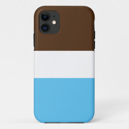 Capa Para iPhone 11 Cacau castanho Céu Branco Azul Largas