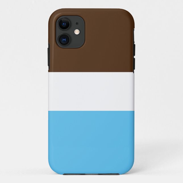 Capa Para iPhone 11 Cacau castanho Céu Branco Azul Largas (Verso)