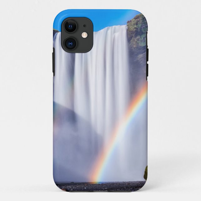 Capa Para iPhone 11 Cachoeira e arco-íris (Verso)