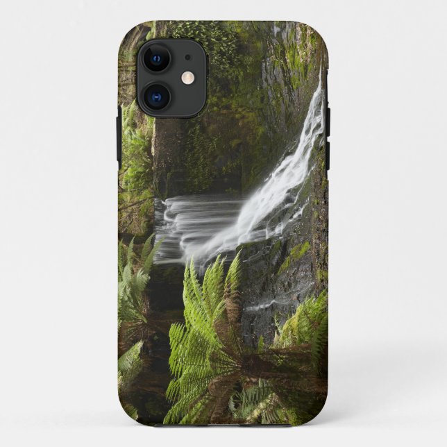 Capa Para iPhone 11 Cachoeira Horseshoe, Parque Nacional Mount Field, (Verso)