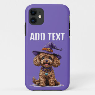 Capa Para iPhone 11 Cachorro Alegre Vestindo um Chapéu de Bruxa