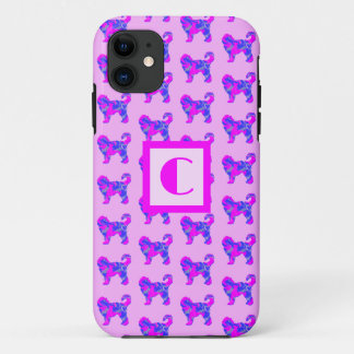 Capa Para iPhone 11 Cachorro Cachorro Cachorro Cor-de-Rosa Monograma A
