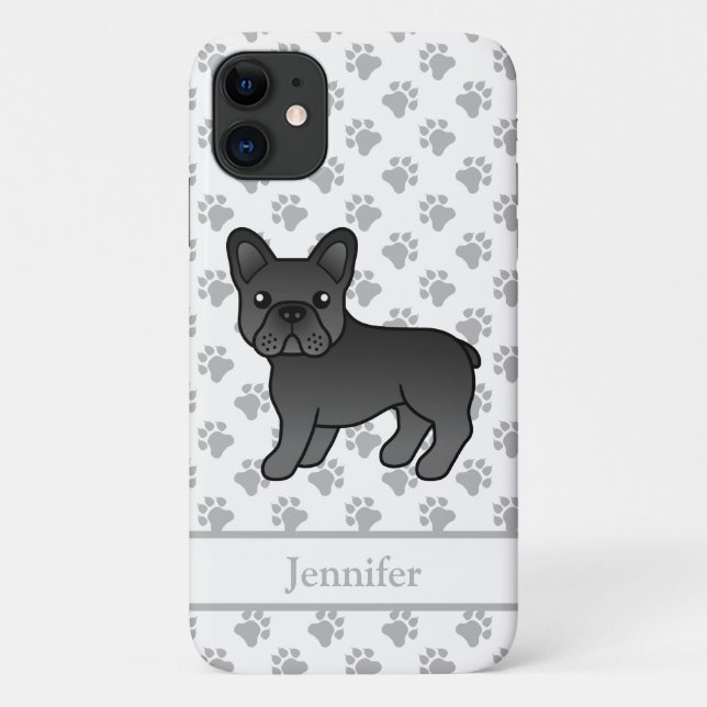Capa Para iPhone 11 Cachorro de desenho animado fofo Bulldog Francês P (Verso)