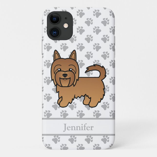Capa Para iPhone 11 Cachorro de Desenho Animado Fofo e Nome Terrier Au (Verso)