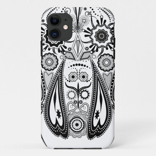 Capa Para iPhone 11 Cachorro grande preto e branco (Verso)