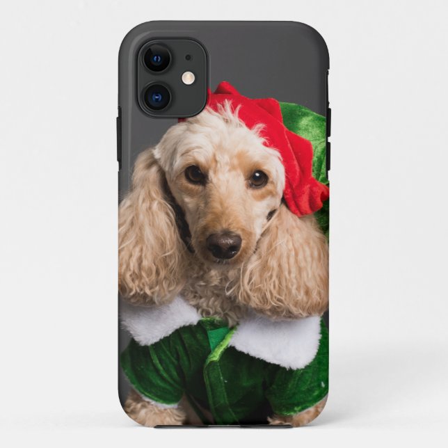 Capa Para iPhone 11 Cachorro na Figurina de Elf (Verso)