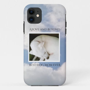 Capa Para iPhone 11 Cachorro Nublado Melhor Mãe Azul Pêssegado