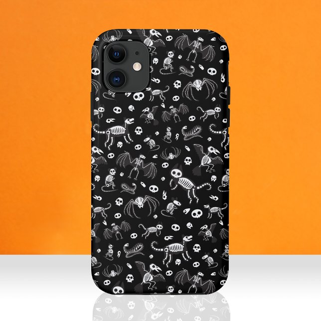 Capa Para iPhone 11 Cachorros Cães Gatos Aranhas Cachorros Esqueletos (Criador carregado)