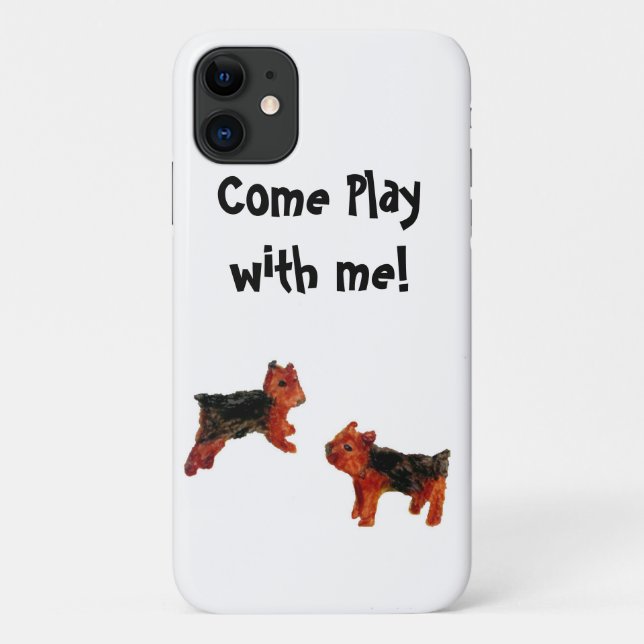 Capa Para iPhone 11 Cachorros de Arte Engraçados (Verso)