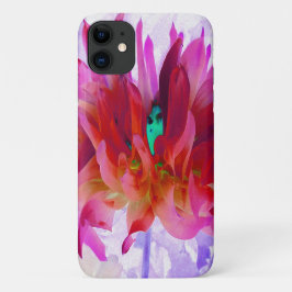 Capa Para iPhone 11 Cactus Dahlia Vermelho e Rosa Quente