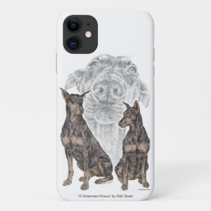 Capa Para iPhone 11 Cães Black e Tan Doberman