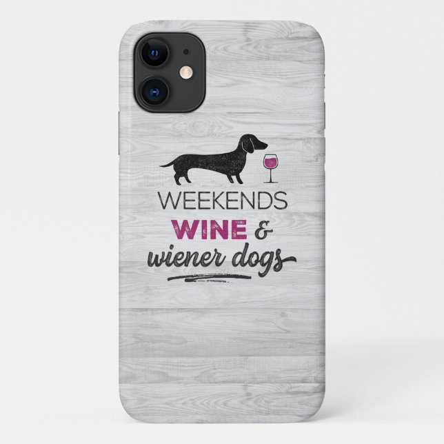 Capa Para iPhone 11 Cães de Vinho e Vinho Fins de Semana (Verso)