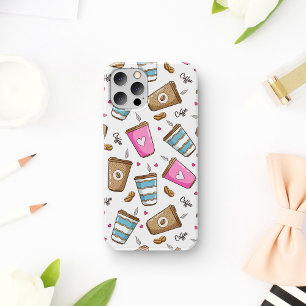Capa Para iPhone 11 Café, Café Feijão, Corações, Café Lover
