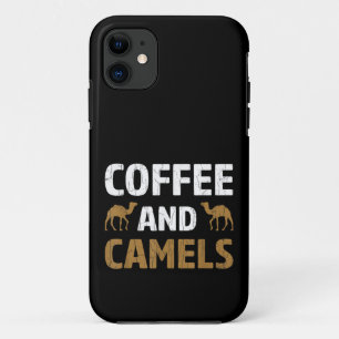 Capa Para iPhone 11 Café e Camelos Camelo Engraçado Amante de Animais