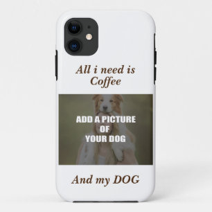 Capa Para iPhone 11 Café e meu Travesseiro decorativo de Cachorro