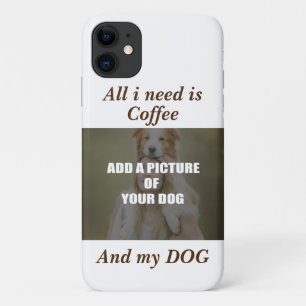 Capa Para iPhone 11 Café e meu Travesseiro decorativo de Cachorro