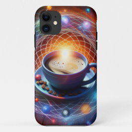 Capa Para iPhone 11 Café e o Cosmos: Uma Sinza de Energia