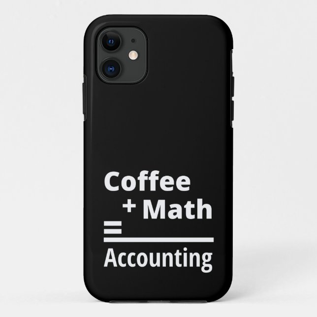 Capa Para iPhone 11 Café + Matemática = Contabilidade (Verso)