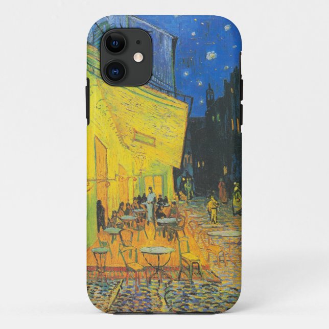 Capa Para iPhone 11 Café Terrace Cena de Rua Francesa de Van Gogh (Verso)