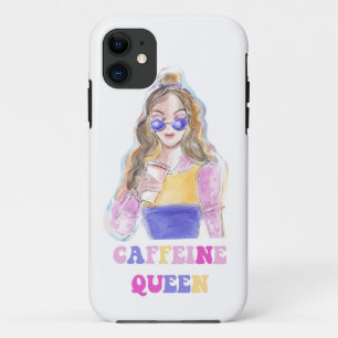 Capa Para iPhone 11 Caffeine rainha amante de café 