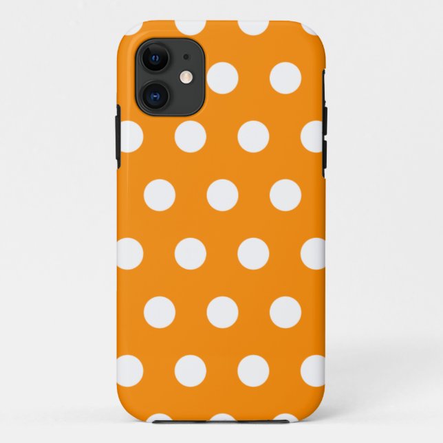 Capa Para iPhone 11 Caixa alaranjada do iPhone 5 das bolinhas (Verso)