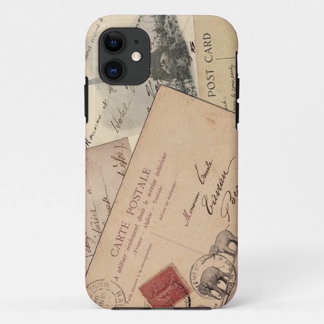 Capa Para iPhone 11 Caixa antiga do cartão de France (Verso)