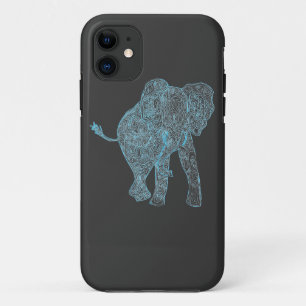 Capa Para iPhone 11 Caixa azul/cinzenta do iPhone 5 do elefante