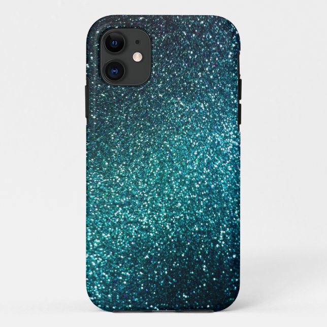 Capa Para iPhone 11 Caixa azul/verde do iPhone 5 do brilho da faísca (Verso)
