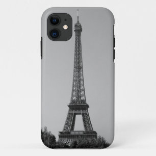Capa Para iPhone 11 Caixa branca e preta do vintage da torre Eiffel de