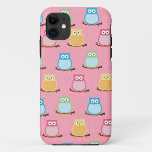 Capa Para iPhone 11 Caixa colorida na moda do iPhone 5 das corujas