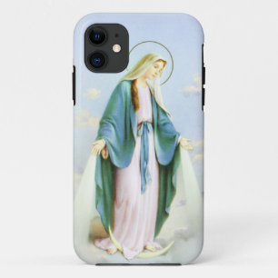 Capa Para iPhone 11 Caixa crescente da lua iPhone5 da Virgem Maria