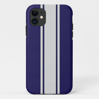 Capa Para iPhone 11 Caixa de 5 listras de fibra de carbono azul e bran