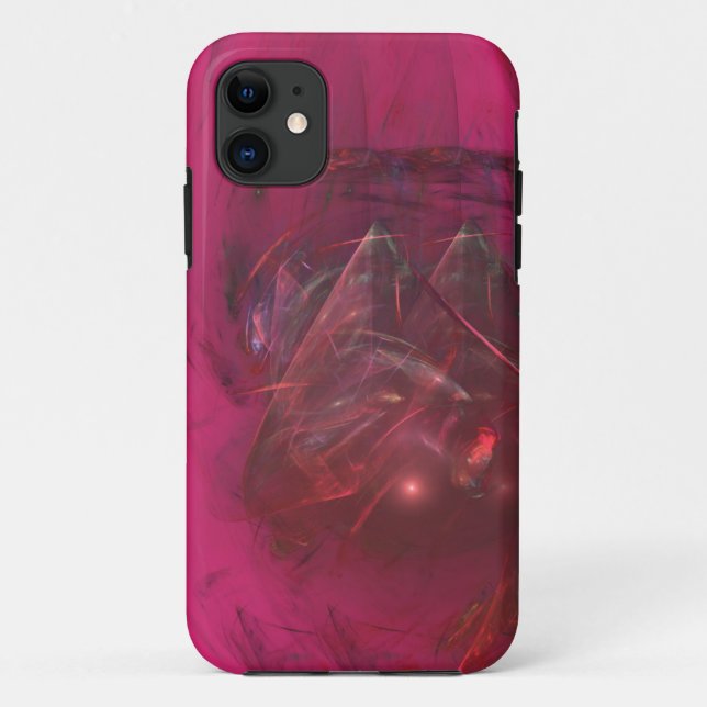Capa Para iPhone 11 caixa de abstrato de cristal de pedra vermelha (Verso)