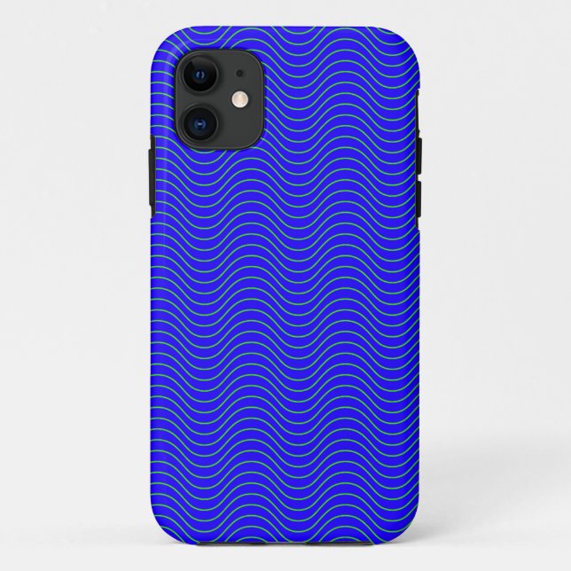 Capa Para iPhone 11 Caixa de ondas azuis (Verso)