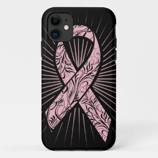 Capa Para iPhone 11 Caixa estilizado da fita da consciência do cancro