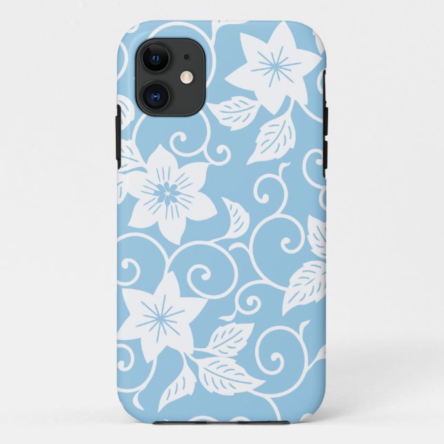 Capa Para iPhone 11 Caixa floral azul e branca do iPhone 5/5S (Verso)