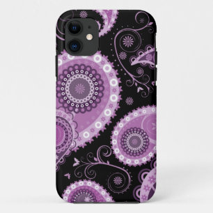 Capa Para iPhone 11 Caixa roxa do iPhone 5 de Paisley