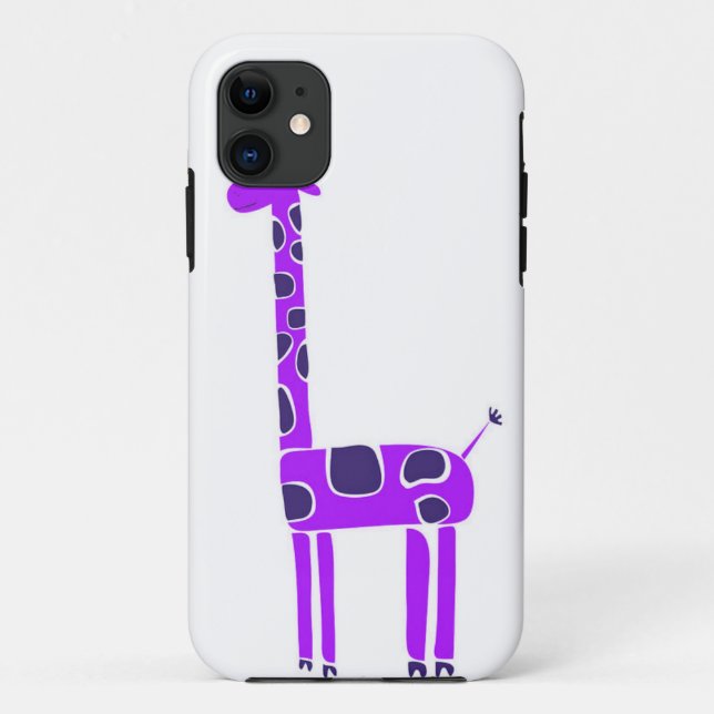 Capa Para iPhone 11 Caixa roxa do iPhone 5 do girafa (Verso)