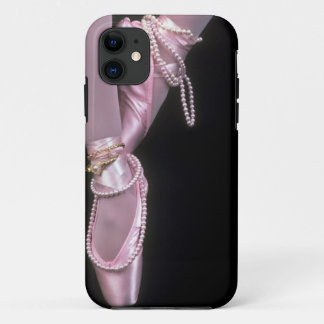Capa Para iPhone 11 calçados de dedo do pé cor-de-rosa do balé do