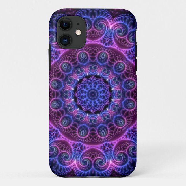Capa Para iPhone 11 Caleidoscópio Apofise Mandala Corações (Verso)