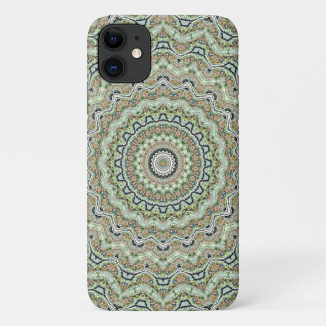 Capa Para iPhone 11 Caleidoscópio verde (Verso)