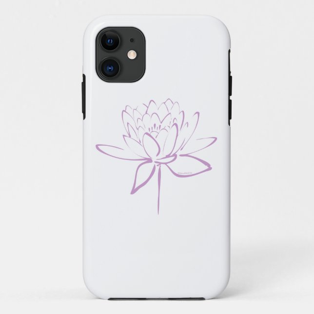 Capa Para iPhone 11 Caligrafia de Lótus (Lavanda) (Verso)