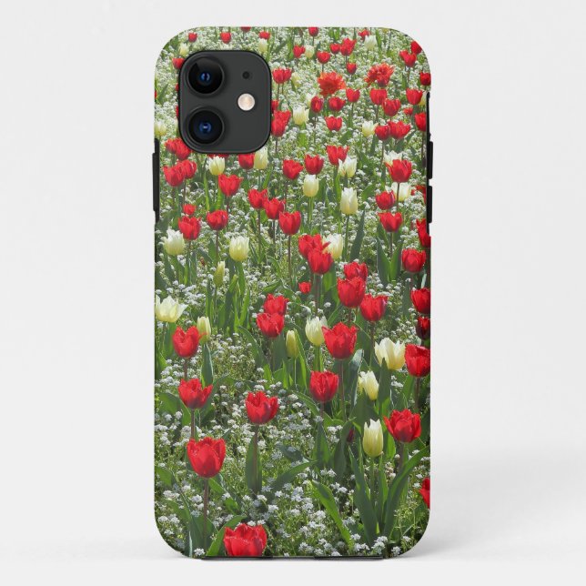 Capa Para iPhone 11 Cama de Tulipas (Verso)