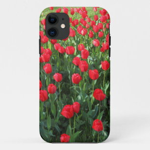 Capa Para iPhone 11 Cama de Tulipas Vermelhas 01