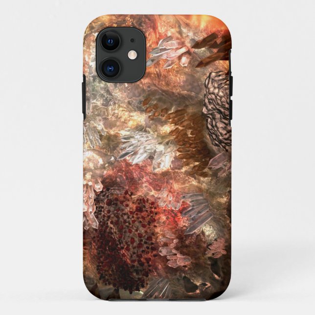 Capa Para iPhone 11 Camadas de Cristais com Tonalidade Rústica (Verso)