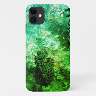 Capa Para iPhone 11 Camadas de Cristais Verdes