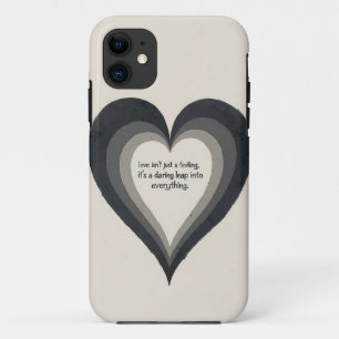 Capa Para iPhone 11 Camadas do Coração Tripla - Declaração de Amor Neg