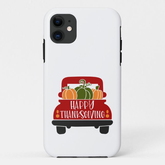 Capa Para iPhone 11 Caminhão de Ação de Graças (Verso)