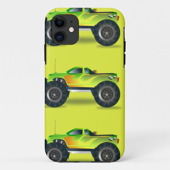 Capa Para iPhone 11 Caminhão monstro no verde limão (Verso)