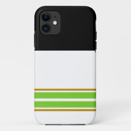 Capa Para iPhone 11 Camiseta Preta Esportiva Branca com Listras de Cor